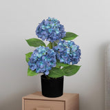 Artificial Hydrangea Silk Flowers Potted for Home Decor -  Blue