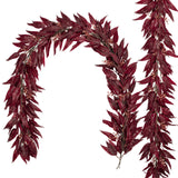 Artificial Eucalyptus Leaves Garland Fall Decor for Home - Red