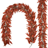 Artificial Eucalyptus Leaves Garland Fall Decor - Red