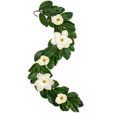 Artificial White Magnolia Flowers Garland Greenery Vine - 5FT