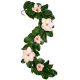 Artificial Pink Magnolia Flowers Garland Greenery Vine - 5FT