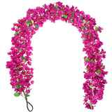 Red Artificial Bougainvillea Flower Garland Silk Floral Vine - 6ft