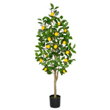 Large Artificial Lemon Tree Floor Plant Potted for Home Decor- 4ft
