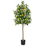 Large Artificial Lemon Tree Floor Plant Potted for Home Decor- 5ft