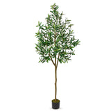 6ft Artificial Olive Tree Tall Fake Floor Potted Plants in Pot for Home Decor
