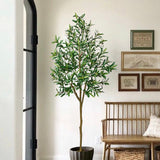 6ft Artificial Olive Tree Tall Fake Floor Potted Plants in Pot for Home Decor