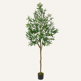 6ft Artificial Olive Tree Tall Fake Floor Potted Plants in Pot for Home Decor