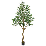 7ft Artificial Olive Tree Tall Fake Floor Potted Plants in Pot for Home Decor