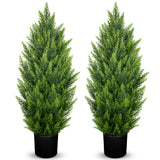 3ft Artificial Cedar Topiary Trees Fake Shrubs Cypress Trees - 2pcs