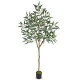 Artificial Eucalyptus Tree Potted Silk Plant with Green Burgundy - 6ft
