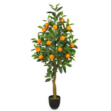 Artificial Orange Tree Fake Citrus Fruits Plant Potted for Home Decor -4ft