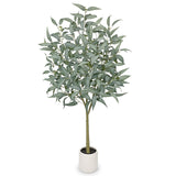 Artificial Eucalyptus Tree Faux Plant Potted in White Pot – 5FT