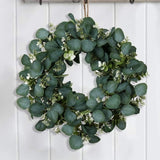 20" Artificial Eucalyptus Front Door Wreath Summer Greenery Leaf Wreath