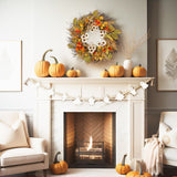 Fall Wreaths with Daisies & Gold Leaves for Front Door - 20''
