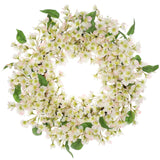 Light Yellow Artificial Cherry Blossom Wreaths for Front Door - 20"