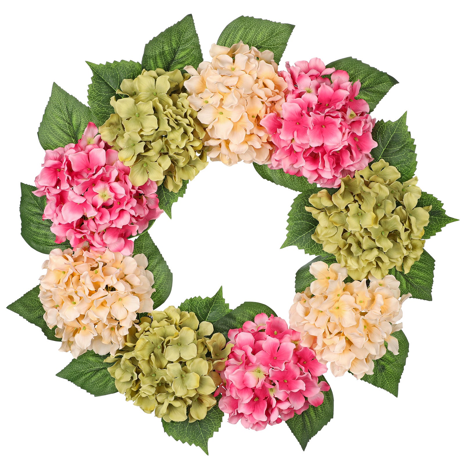 Artificial Colorful Hydrangea Wreath for Front Door