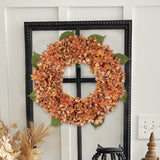 24“ Fall Artificial Brown Hydrangea Wreath for Front Door