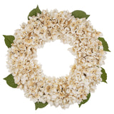 24“ Fall Artificial White Hydrangea Wreath for Front Door