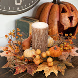 Autumn Harvest Wreath with Pumpkin Oak for Front Door
