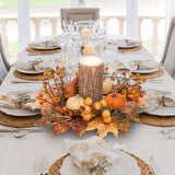 Autumn Harvest Wreath with Pumpkin Oak for Front Door