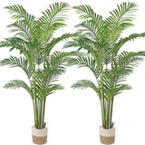 Artificial Palm Silk Tree Plant Tropical Bonsai Plants - 6ft, 2 Pack