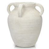 Handmade Terracotta Vintage Ceramic Vase( White With Handles)