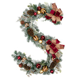 Christmas Garland Ornaments with Bows & Balls Decor