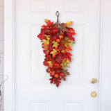 24" Fall Artificial Teardrop Swag Wreath with Maple Leaves
