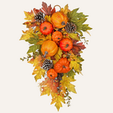 Artificial Teardrop Swag with Fake Pumpkins Fall Decoration