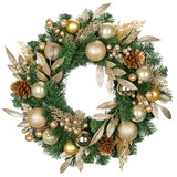 Christmas Norfolk Pine Wreaths for Front Door with Gold Ball-24“