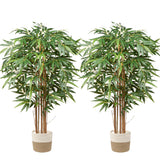 5ft Artificial Bamboo Silk Tree Large Fake Floor Plants Potted - 2pcs