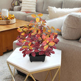 Artificial Fall Small Eucalyptus Tree with Realistic Yellow Orange Leaves