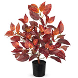Artificial Fall Small Elm Tree with Realistic Red Orange Leaves