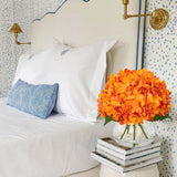 Artificial Peonies Silk Flowers Bouquet with Faux Water Vase - Orange