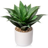 Artificial Agave Succulent Plants Potted with White Pot for Desk