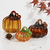 Halloween Glass Pumpkin Fall Decor Set for Thanksgiving