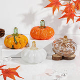 Handcrafted Glass Pumpkin Fall Decor Set for Halloween