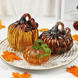 Halloween Glass Pumpkin Fall Decor Set for Thanksgiving