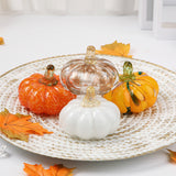 Handcrafted Glass Pumpkin Fall Decor Set for Halloween
