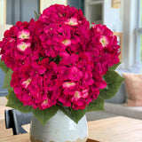 Rose Red Hydrangea Artificial Flowers Large Artificial Hydrangeas Silk Flowers for Home