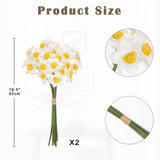 12 Stems Daffodils Artificial Flowers Real Touch Fake Narcissus Flower