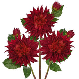Red Artificial Silk Dahlia Flowers with 6.1" Blooms for Home Decor