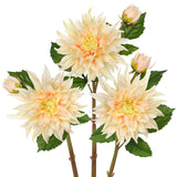 White Artificial Silk Dahlia Flowers with 6.1" Blooms for Home Decor
