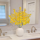 Orchids Artificial Flowers 6 Bunches Fake Silk Flowers for Decoration