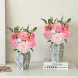 Artificial Peonies Silk Peony & Daisies Flowers Bouquet -2 Pack