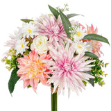 Artificial Silk Flowers Bouquet Arrangements with Dahlia & Daisy Mums