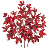32" Burgundy Artificial Fall Maple Leaf Stems Branches - 3pcs