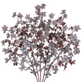 33.5" Artificial Fall Burgundy & White Leaves Stems Branches