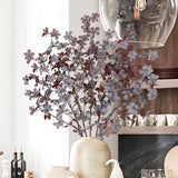33.5" Artificial Fall Burgundy & White Leaves Stems Branches