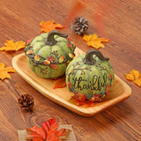 Halloween Fall Resin Carved Green Pumpkin Decor